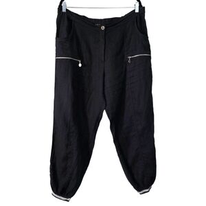 Alain Murati Black Linen Jogger‎ Pants